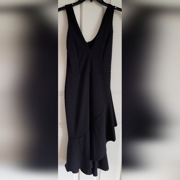 NWT Lulus Modern Maiden Black Asymmetrical Midi LBD Hoco Dress Size Small - Picture 10 of 11